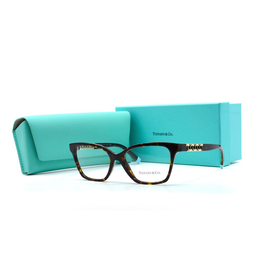 TIFFANY&CO TF2228 HAVANA GOLD EYEGLASSES FRAME - Picture 9 of 10